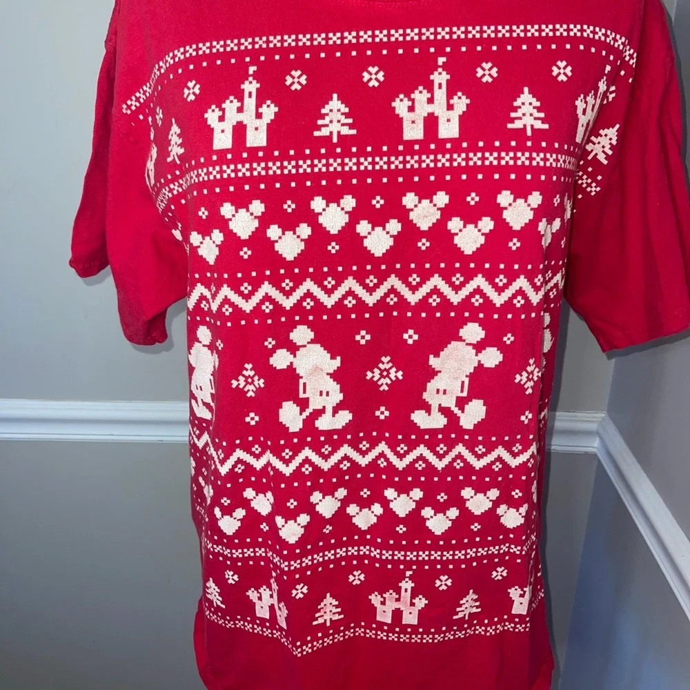 Disneyland Resort Walt Disney World Ugly Christmas T Shirt Mens L‎ Mickey Mouse